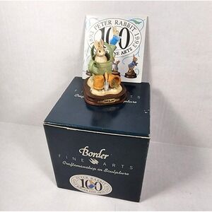 Vintage Peter Rabbit in Watering Can Figurine 100 Year Anniversary Borders BPM42